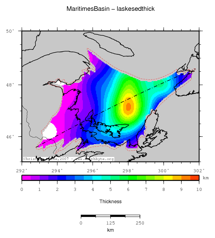 Maritimes Basin location map