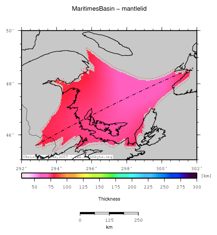 Maritimes Basin location map