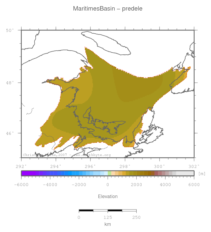 Maritimes Basin location map