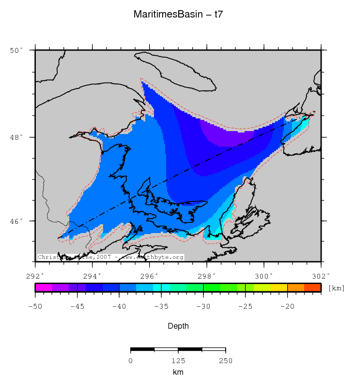 Maritimes Basin location map