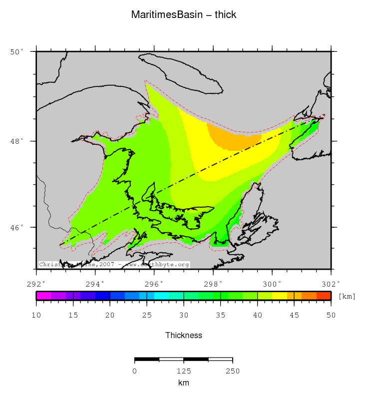 Maritimes Basin location map