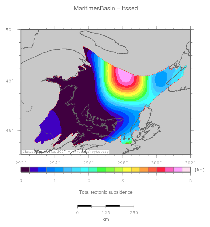 Maritimes Basin location map