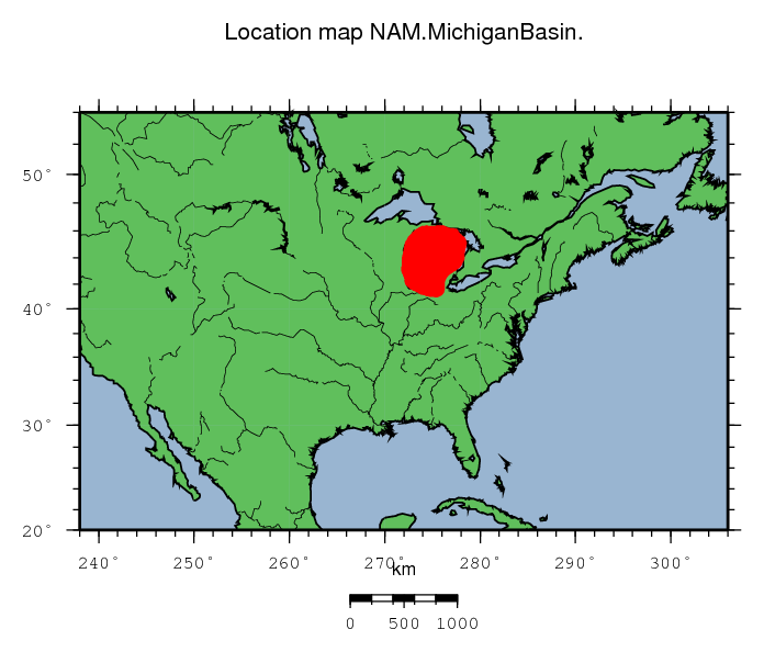 Michigan Basin location map