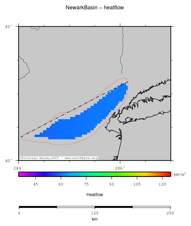 Newark Basin location map