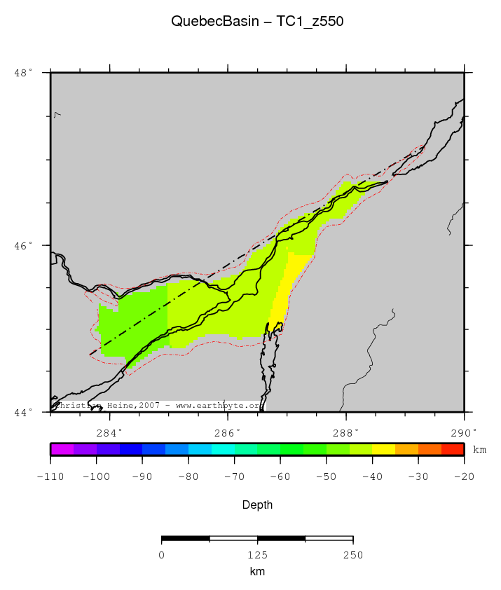 Quebec Basin location map