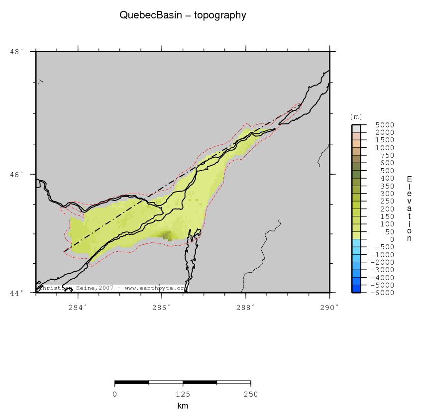 Quebec Basin location map