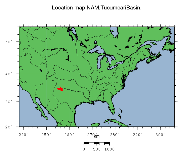 Tucumcari Basin location map