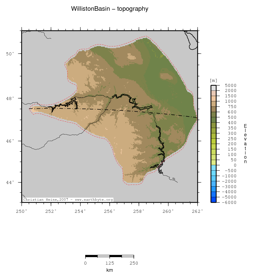 Williston Basin location map