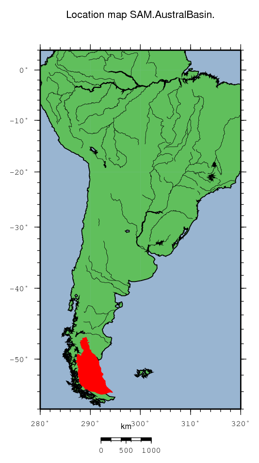 Austral Basin location map