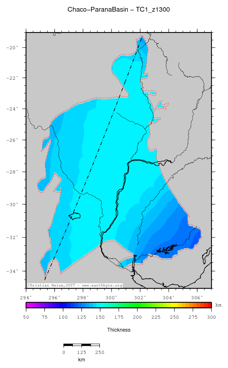 Chaco-Parana Basin location map