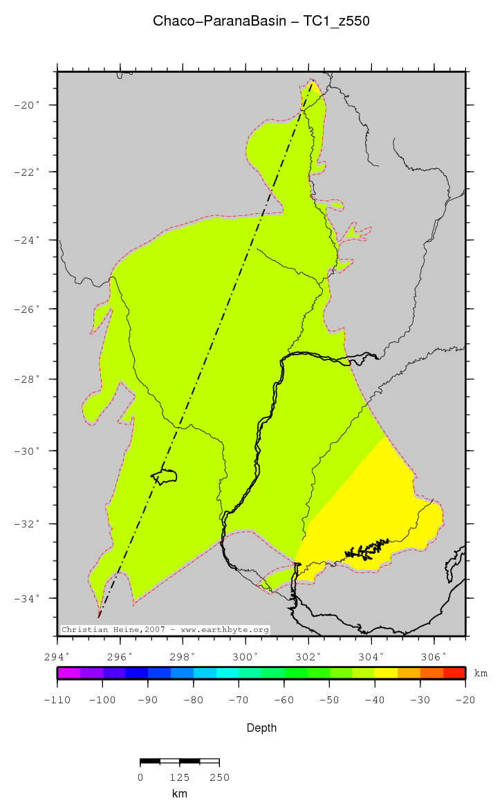 Chaco-Parana Basin location map