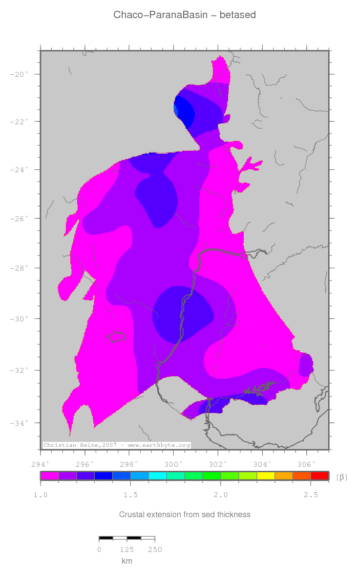 Chaco-Parana Basin location map