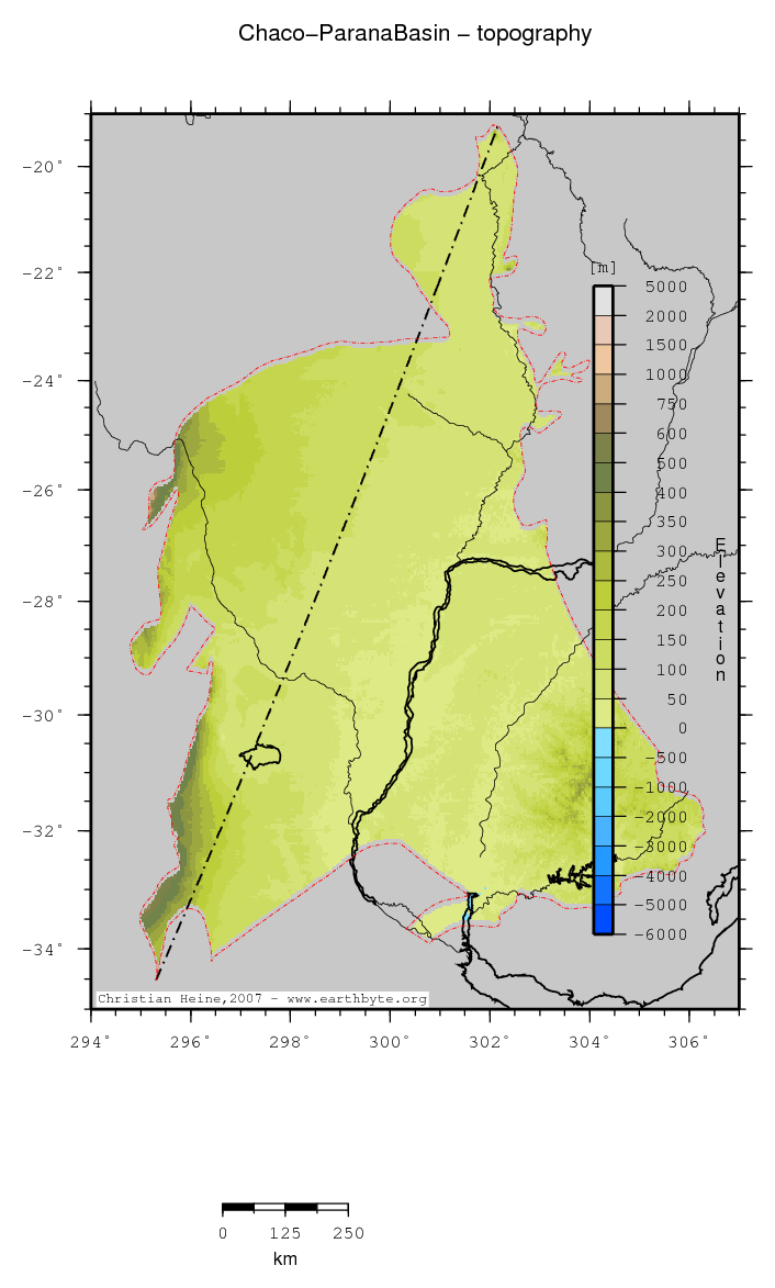 Chaco-Parana Basin location map