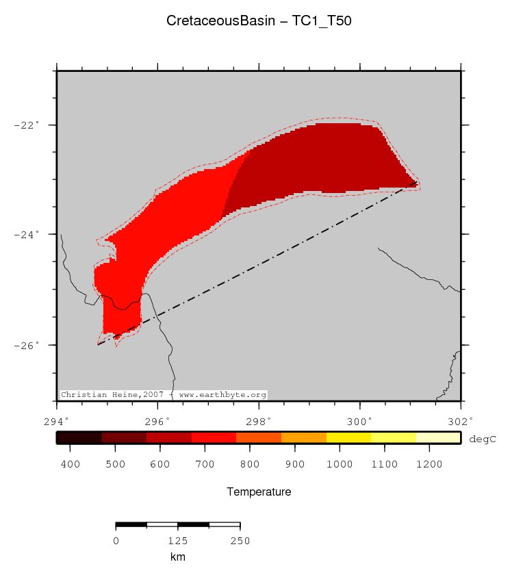 Cretaceous Basin location map