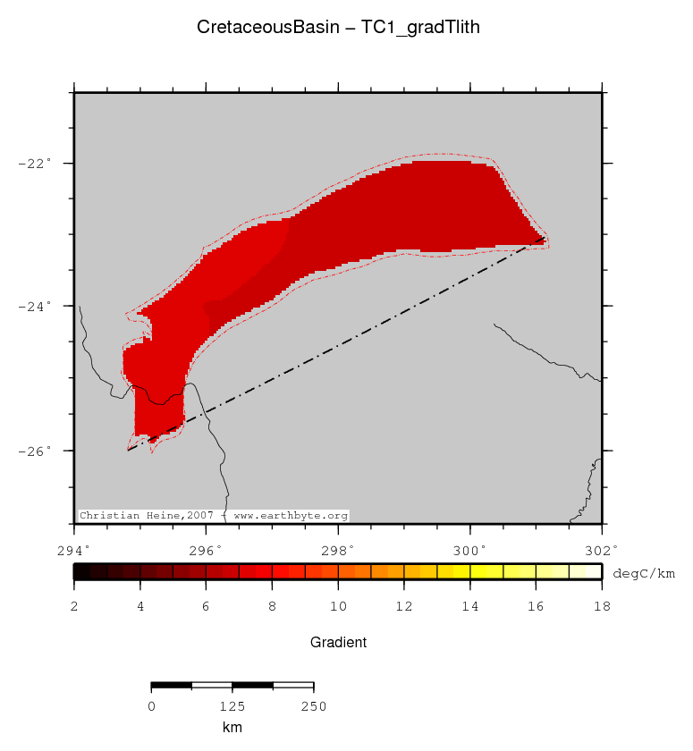 Cretaceous Basin location map