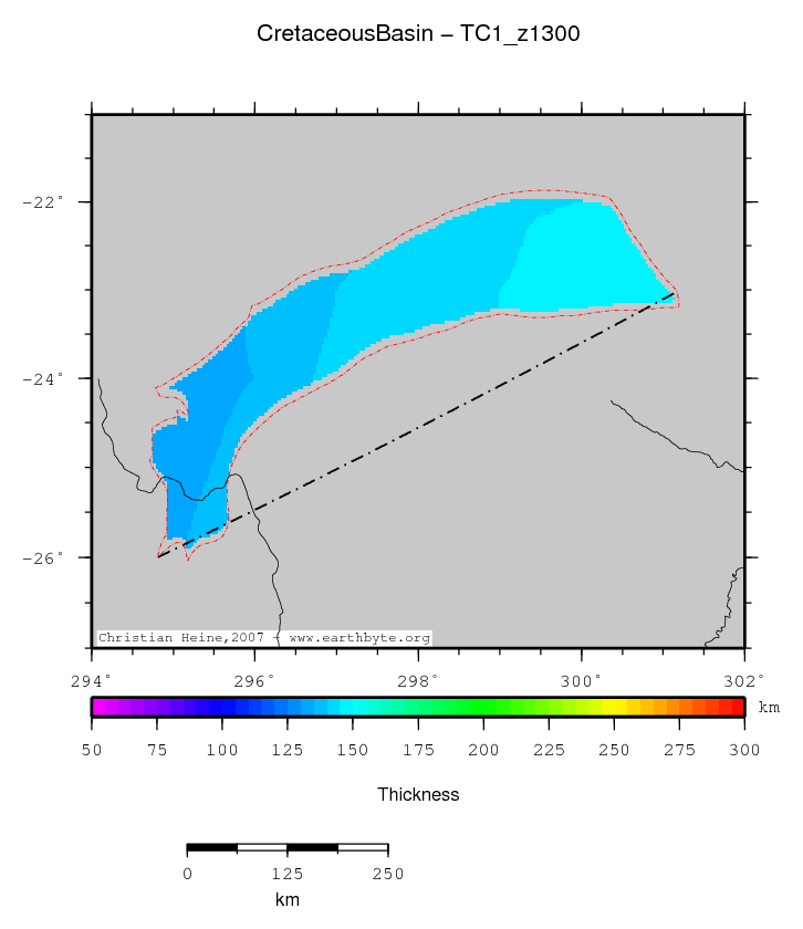 Cretaceous Basin location map