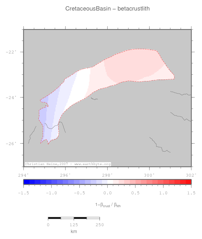 Cretaceous Basin location map