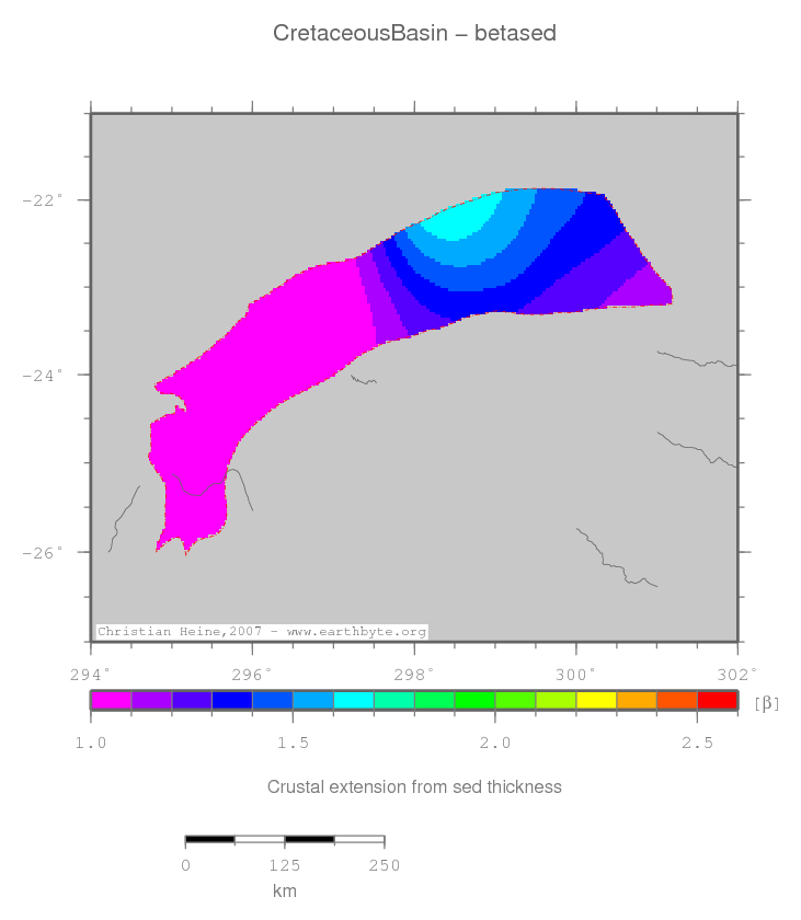 Cretaceous Basin location map