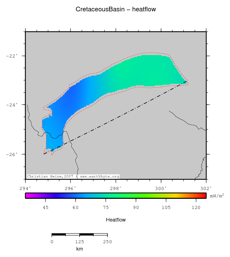 Cretaceous Basin location map