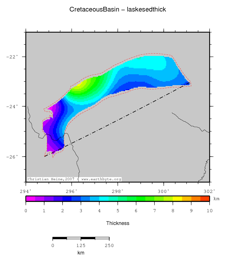 Cretaceous Basin location map