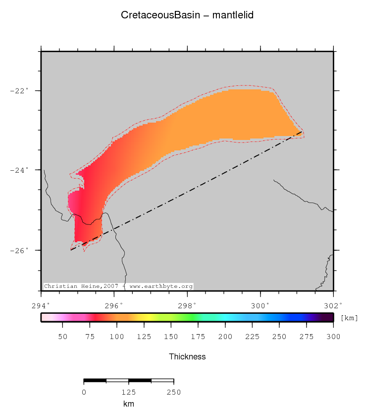 Cretaceous Basin location map