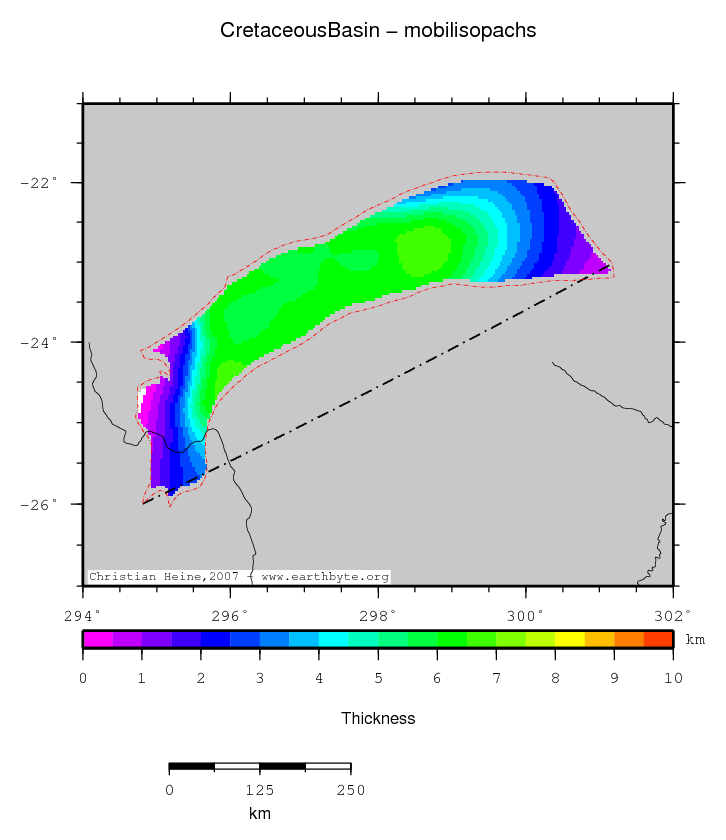 Cretaceous Basin location map