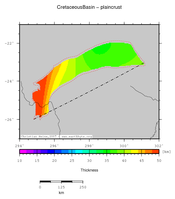 Cretaceous Basin location map