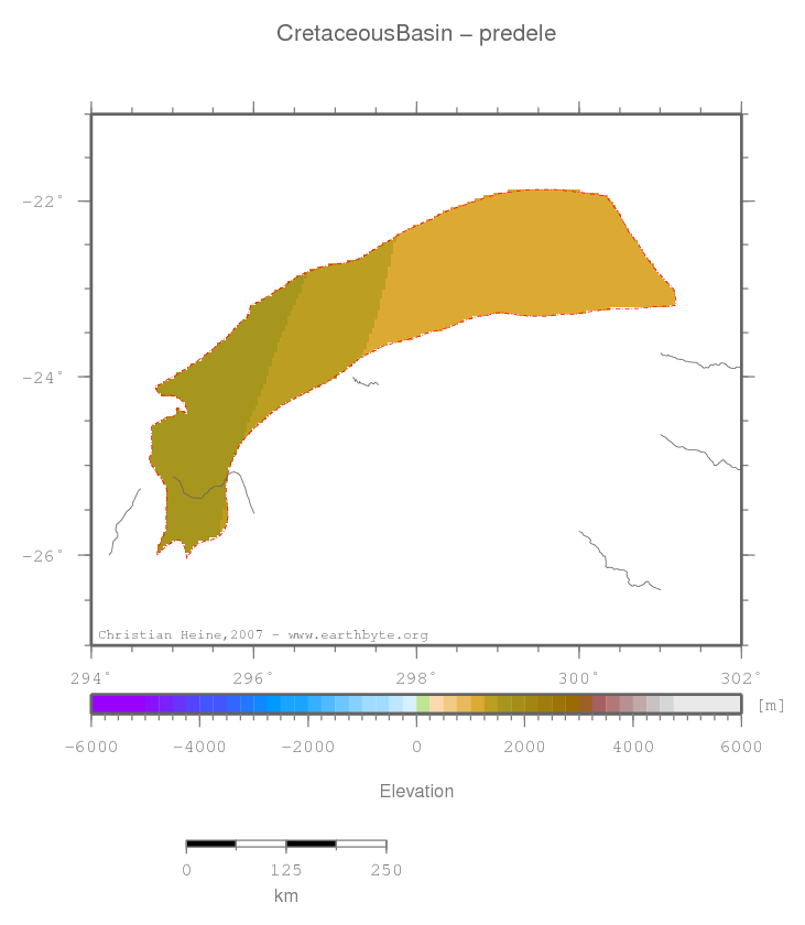 Cretaceous Basin location map