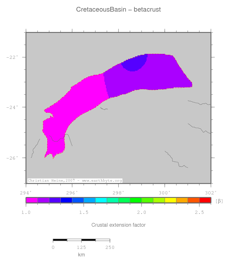 Cretaceous Basin location map