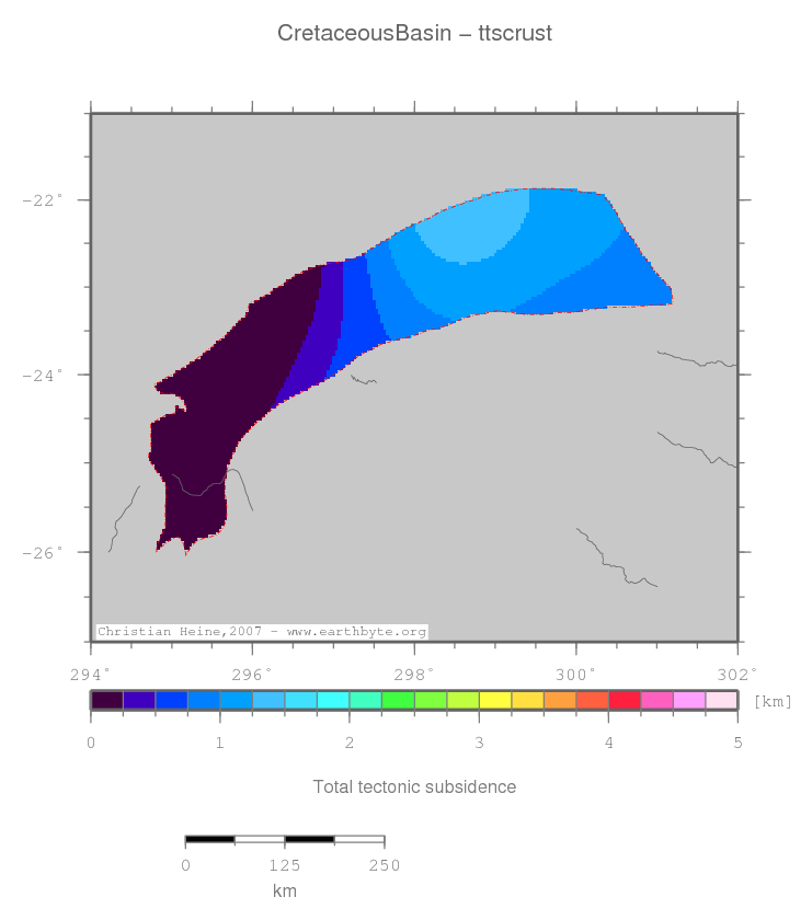 Cretaceous Basin location map