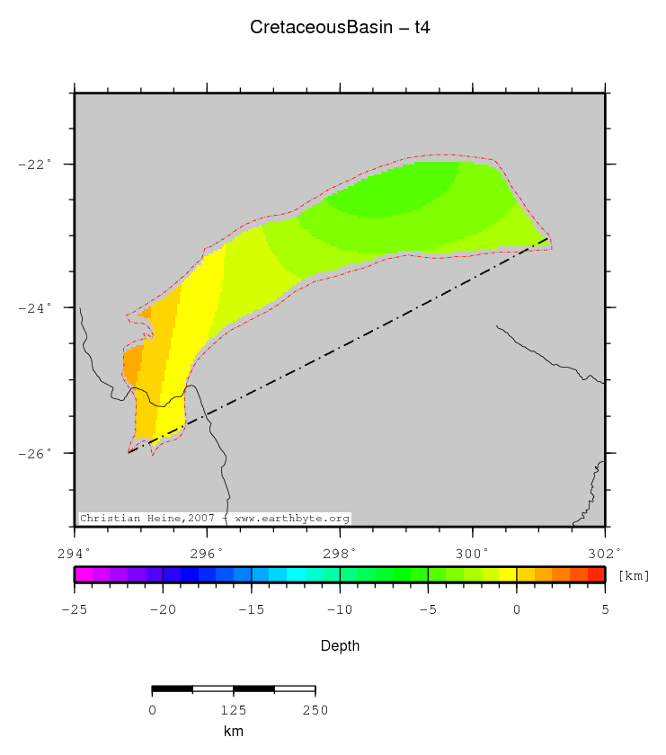 Cretaceous Basin location map