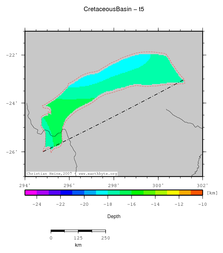 Cretaceous Basin location map