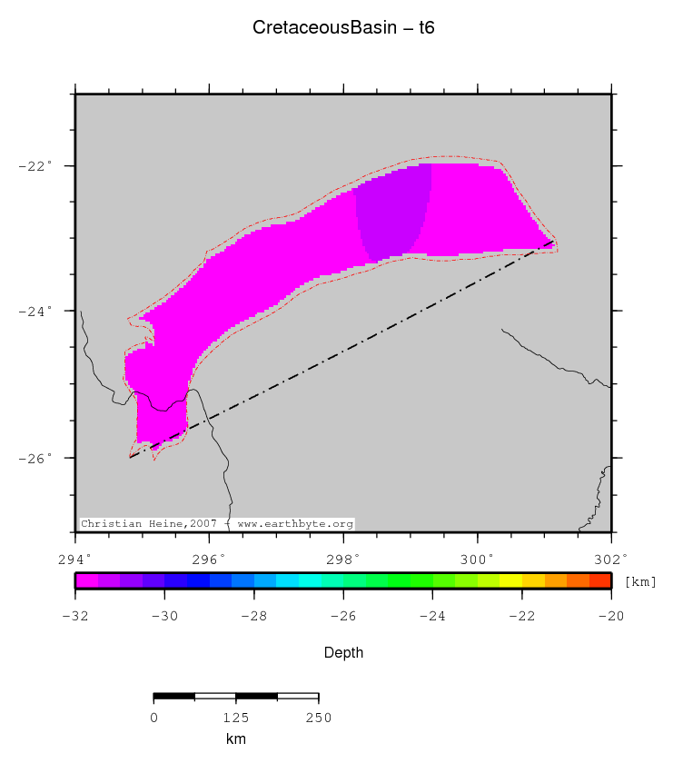 Cretaceous Basin location map