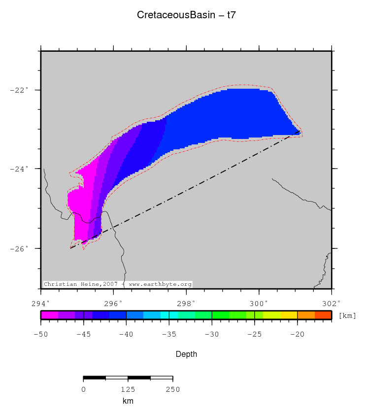 Cretaceous Basin location map