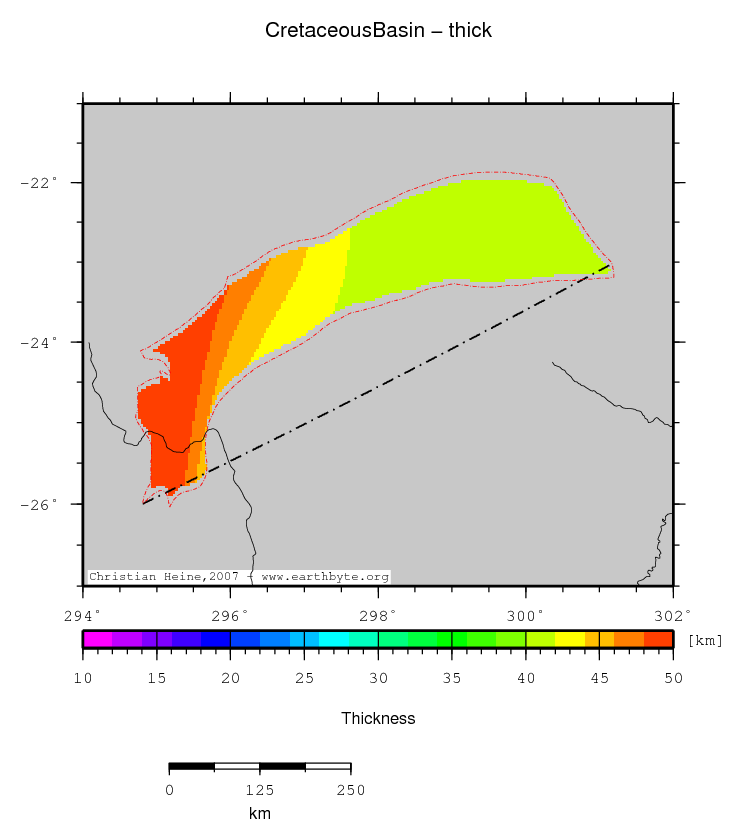 Cretaceous Basin location map