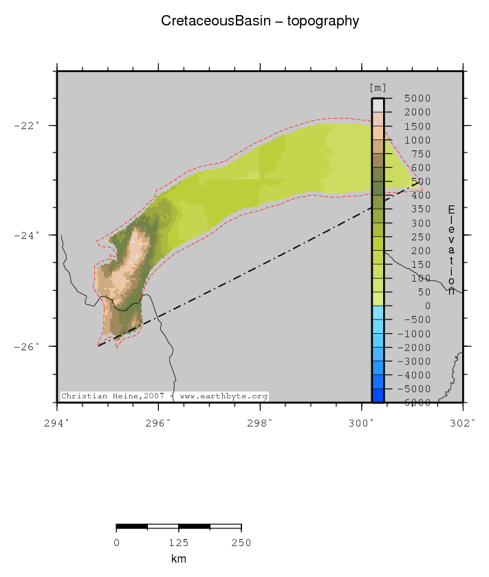 Cretaceous Basin location map