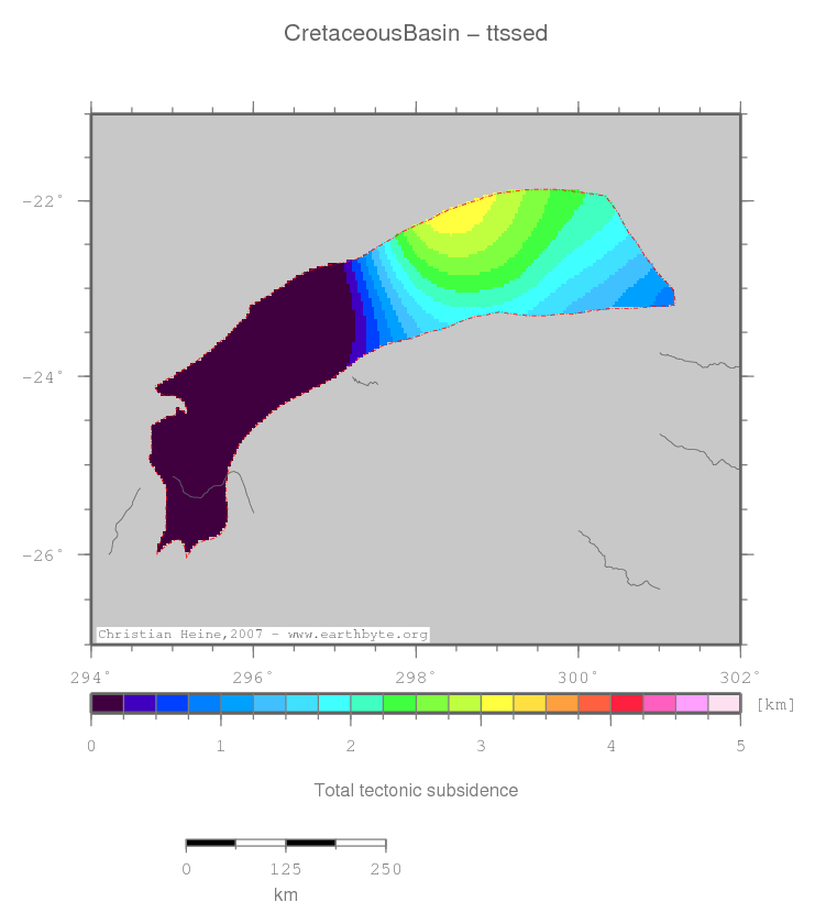 Cretaceous Basin location map