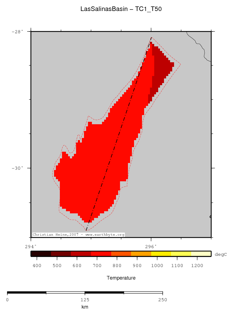 Las Salinas Basin location map