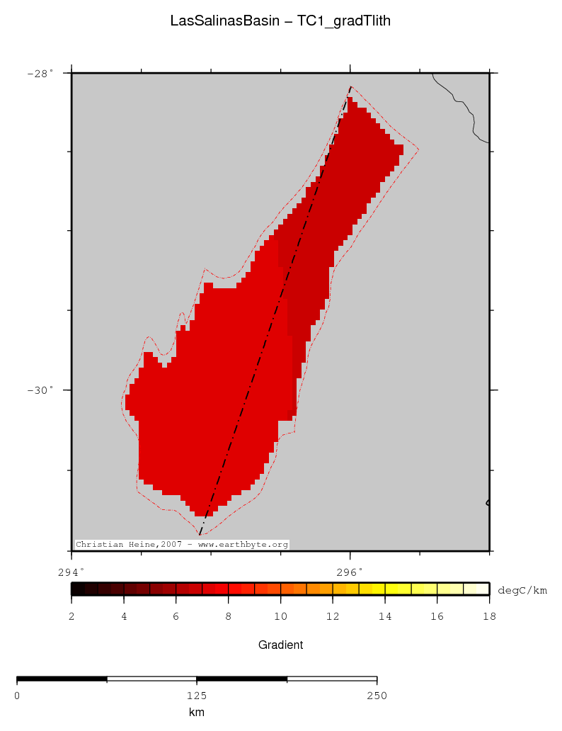 Las Salinas Basin location map