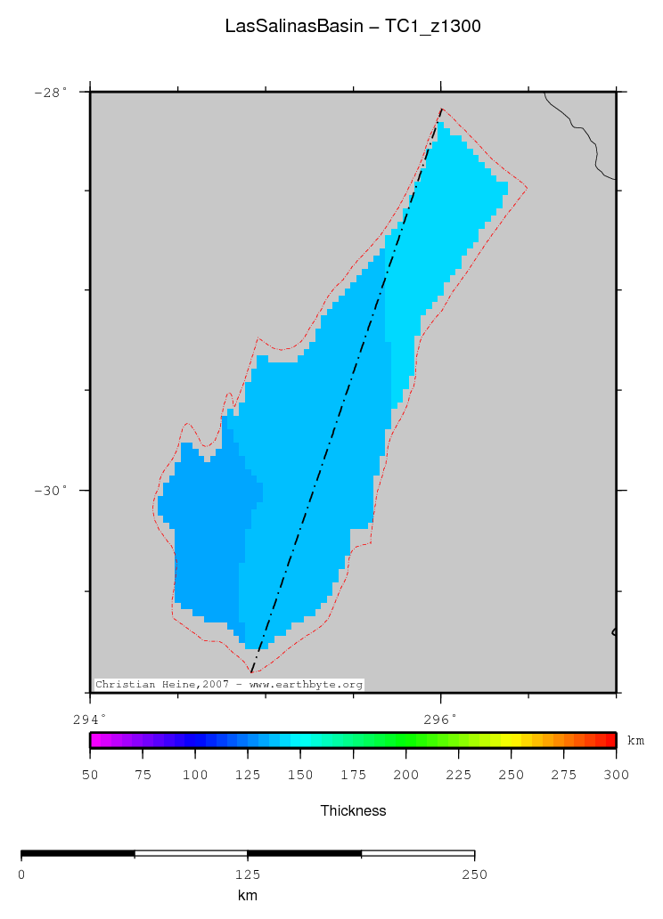 Las Salinas Basin location map