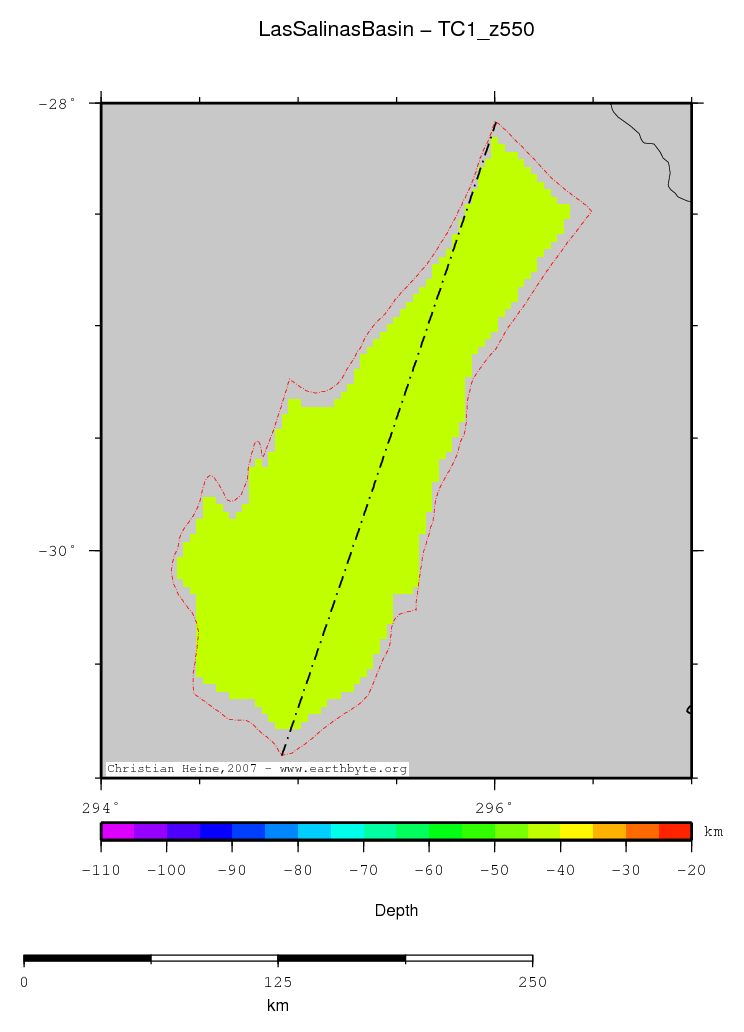 Las Salinas Basin location map