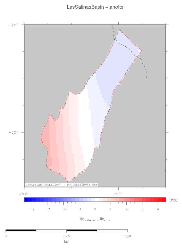 Las Salinas Basin location map