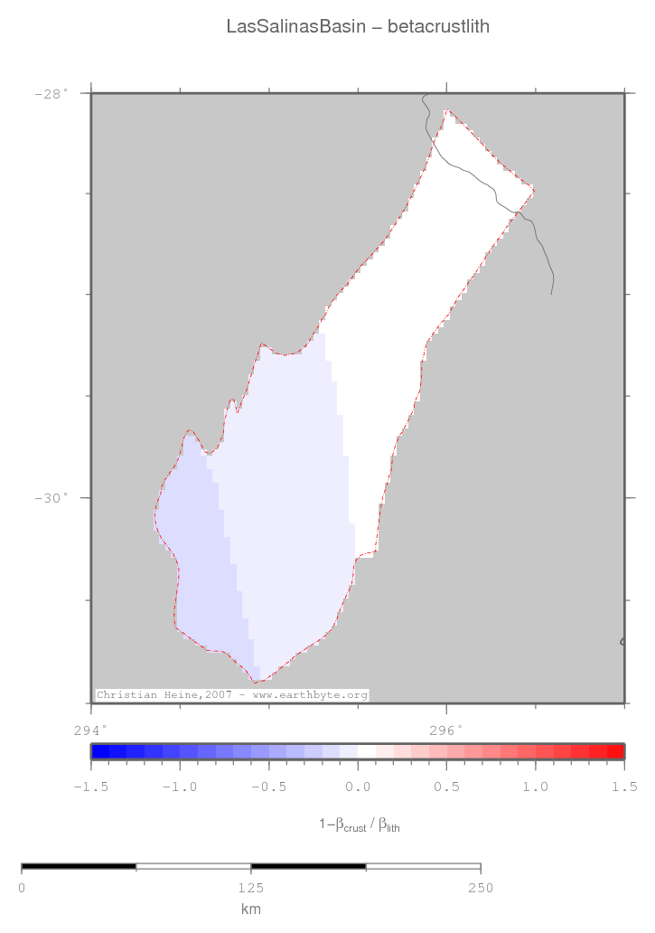 Las Salinas Basin location map