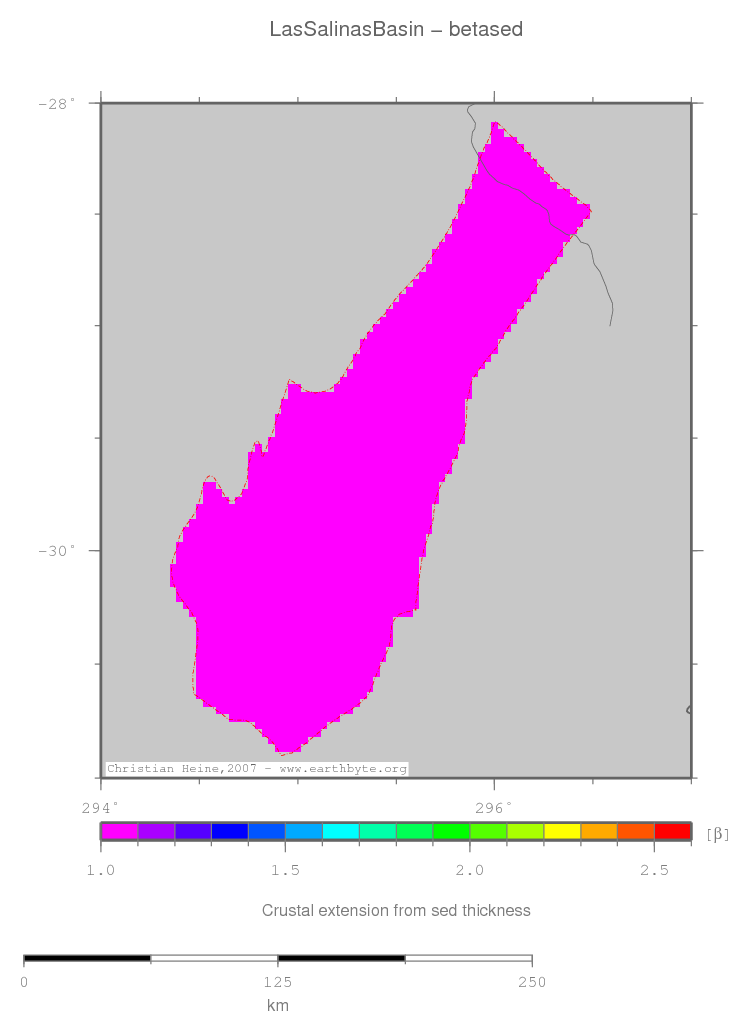 Las Salinas Basin location map