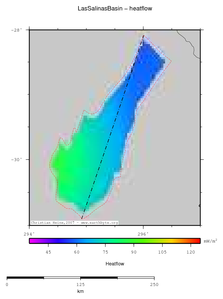 Las Salinas Basin location map