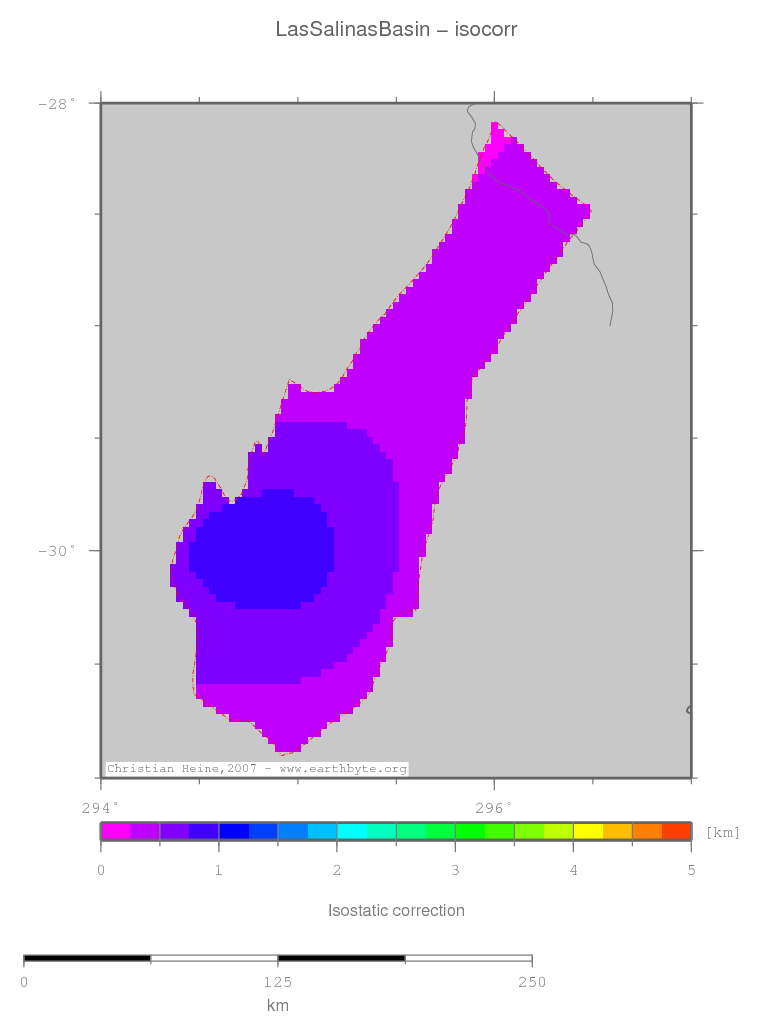 Las Salinas Basin location map