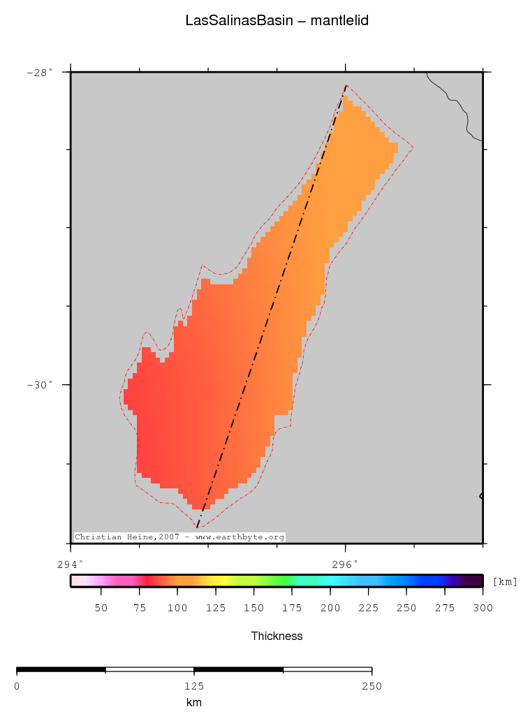 Las Salinas Basin location map