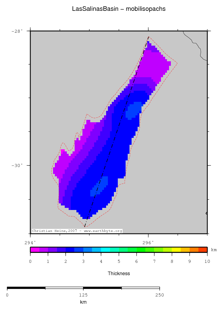 Las Salinas Basin location map