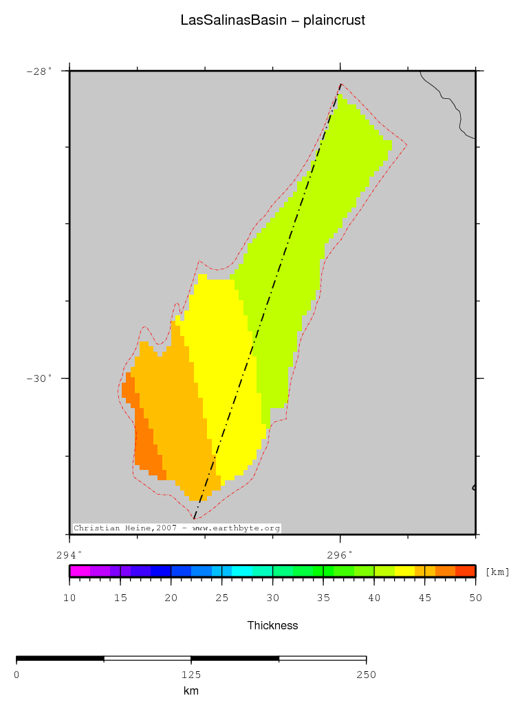 Las Salinas Basin location map