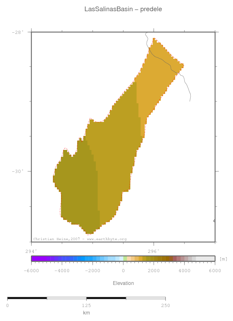 Las Salinas Basin location map